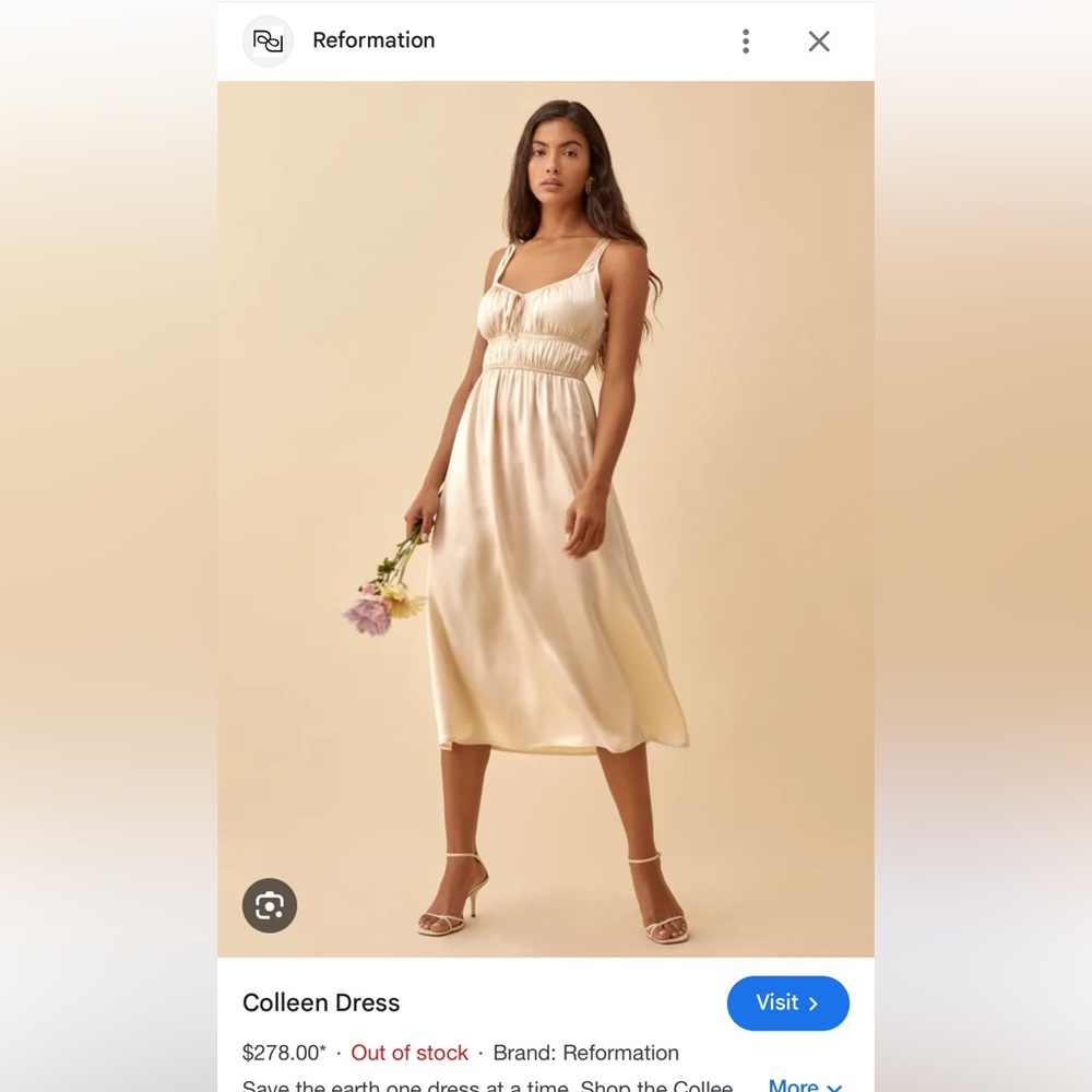 Reformation Colleen Dress Almond size 4